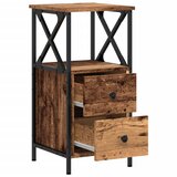 vidaXL Nočne omarice 2 kosa starinski les 34x35,5x70 cm inženirski les | Shoptok.si