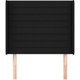  Uzglavlje s ušima crno 103x16x118/128 cm od tkanine | shoptok.hr