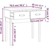  Konzolni stol bijeli 76 5 x 40 x 75 cm od masivne borovine | shoptok.hr