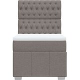 vidaXL Box spring postelja z vzmetnico taupe 90x200 cm blago | Shoptok.si