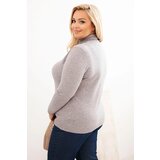 Kesi Włoski Plus Size women's sweater in a classic cut gray | shoptok.hr