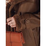 DStreet Płaszcz zimowy damski CHICFROST długi brązowy skórzany | shoptok.hr