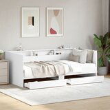  The Living Store Dnevna postelja s predali bela 100x200 cm inženirski les - Dnevna Postelja, (21508907) | Shoptok.si