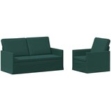  Set sofe 2 pcs Tamnozelena Tkanina - Tamnozelena Jednostruka + Dvostruka (140 cm) | shoptok.hr