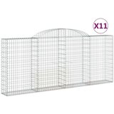  Obokana gabionska košara 11 kos 300x30x120/140cm cinkano železo, (21000272) | Shoptok.si