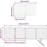  Vrata za pse s vratašcima 8 panela sklopiva 640 cm drvo topole | shoptok.hr