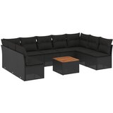  The Living Store Vrtna sedežna garnitura 10-delna z blazinami črn poli ratan - Vrtna Sedežna Garniture, (21453123) | Shoptok.si