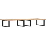  Zidna polica za umivaonik od čelika i masivnog bagremovog drva Smeđa 120 x 50 x 2 cm | Shoptok.si
