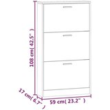 vidaXL omarica za čevlje dimljeni hrast 59x17x108 cm inženirski les | Shoptok.si