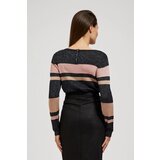 Marisse Black Striped Sweater With Metallic Thread And Round Neckline | ePonuda.com