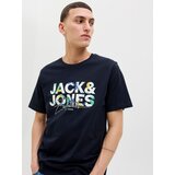Jack & Jones Majica 'JJGeplas' modra / nočno modra / meta / bela | Shoptok.si
