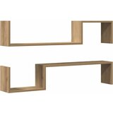  Zidne police 2 kom Artisan hrast 100x15x20 cm konstruirano drvo | shoptok.hr
