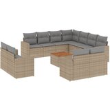 Maison Chic Seti vrtnega pohištva - Vrtna garnitura - Vrtni pohištvo set 12-delna z blazinami bež poli ratan, (21810476) | Shoptok.si