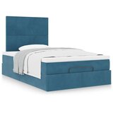 vidaXL Otomanski posteljni okvir z vzmetnicami moder 120x200cm žamet Cene
