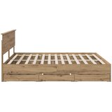  Bed Frame with Storage and Headboard Artisan Oak 180 x 200 cm | shoptok.hr
