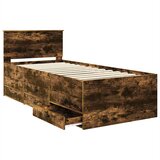  Krevet na dan s ladicama Dimnjeni hrast i crna 75 x 190 cm | shoptok.hr