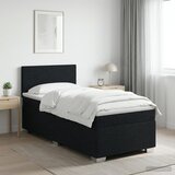 Krevet s box springom madracem i LED-om Crna 90 x 190 cm - Crna 90 x 190 cm Prošiveno gumbima | shoptok.hr