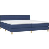  Krevet box spring s madracem LED plavi 200x200 cm od tkanine | shoptok.hr