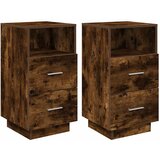 Noćni ormarići 2 kom s 2 ladice dimljeni hrast 36x36x68 cm | Eponuda.ba