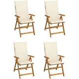 Maison Chic Vrtni stoli - Stol za vrt 4 kosi z blazinami trden akacijev les JS1611, (21878222) | Shoptok.si