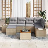  Sjedeća garnitura za vrt 7 pcs bež i svjetlosiva | shoptok.hr