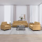 vidaXL Sedežna garnitura 3-delna rjav žamet | Shoptok.si