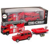  Set vatrogasnih vozila za igru sa čamcem na prikolici - crveni | Shoptok.si
