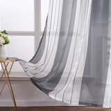 MIULEE 2x 245 × 140 cm Polprosojne črtaste zavese z rinkami | Shoptok.si