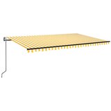 vidaXL Avtomatsko zložljiva tenda 500x300 cm rumena in bela, (20966492) | Shoptok.si