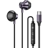 Slušalke Intra USB-C z magnetom Glasba in prostoročno klicanje, Siva, (5000019255)
