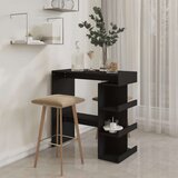 vidaXL Barska miza s policami črna 100x50x101,5 cm iverna plošča | Shoptok.si