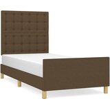  Okvir kreveta bez madraca tamnosmeđi 90x200 cm od tkanine | shoptok.hr
