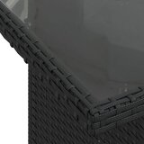  Vrtni stol sa staklenom pločom crni 100x55x73 cm od poliratana | shoptok.hr