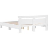  Okvir kreveta s uzglavljem i LED svjetlima bijeli 140 x 190 cm | shoptok.hr