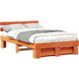  Konstrukcija postelje z vzglavjem Voskast rjav 120 x 200 cm, (5000126449) | Shoptok.si