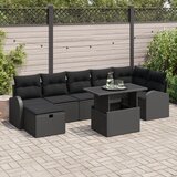 vidaXL Set od 8 Vrtnih Sofa s Jastucima Crni Poli Ratan Cijene