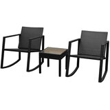  3-Dijelni bistro set od poliratana crni | shoptok.hr