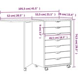 vidaXL Rolling Cabinet z mizo "MOSS" Black Solid Wood Pine | Shoptok.si