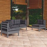 Maison Chic Seti vrtnega pohištva - Vrtna garnitura - Vrtni pohištvo set 4-delna z blazinami trdna borovina, (21817787) | Shoptok.si