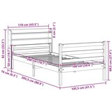 vidaXL Posteljni okvir z vzglavjem brez vzmetnice bel 100x200 cm | Shoptok.si