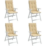  Jastuci za stolice 4 kom prošarano bež 120x50x4 cm od tkanine | shoptok.hr