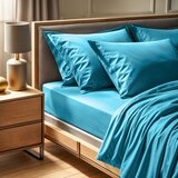  tonne bleue - 60 turquoise ranforce double fitted sheet (fr) (it) (es) (de) | ePonuda.com