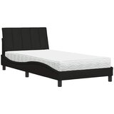 Krevet s madracem Hanko crni 100 x 200 cm od tkanine | Eponuda.ba