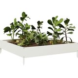  Povišena vrtna gredica bijeli 100x100x26 cm od čelika | Eponuda.com