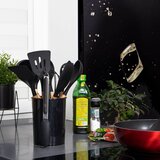 springos set silikonskog kuhinjskog pribora 12 kom. s posudom, crni | shoptok.hr