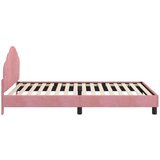  Otroški posteljni okvir z vznožjem Roza 90 x 190 cm Žamet, (5000104695) | Shoptok.si