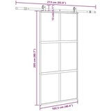 vidaXL Drsna vrata z opremo črna 102,5x205 cm kaljeno steklo | Shoptok.si
