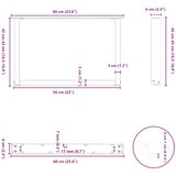  Noge za klub stolić U-oblik 2 kom Bijele 60 x (42-43) cm Čelik | shoptok.hr