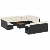  14-dijelni set vrtnih sofa s jastucima poliratan crni | shoptok.hr