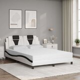 vidaXL Postelja z vzmetnico bela in črna 140x200 cm umetno usnje, (21111631) | Shoptok.si